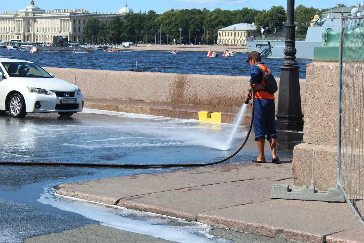 Concrete sidewalk cleaning in Marion, Iowa